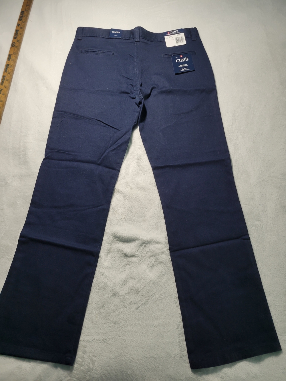 Chaps Classic Navy Flat-Front Pants Boys Schoolwear Sizs 16 Husky